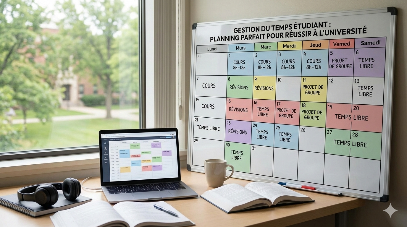 Gestion du temps étudiant : planning parfait pour réussir à l'université